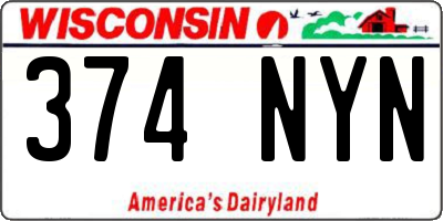 WI license plate 374NYN