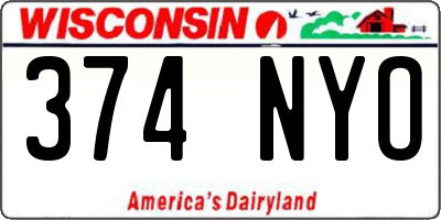 WI license plate 374NYO