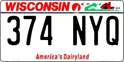 WI license plate 374NYQ