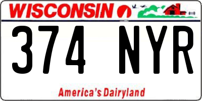 WI license plate 374NYR