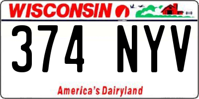 WI license plate 374NYV