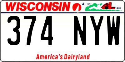 WI license plate 374NYW