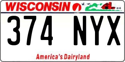 WI license plate 374NYX