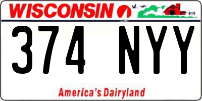 WI license plate 374NYY