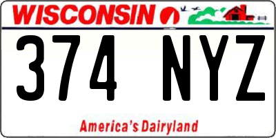 WI license plate 374NYZ