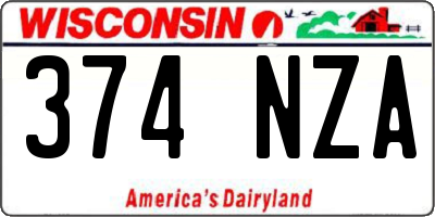 WI license plate 374NZA