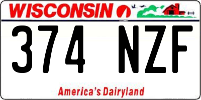 WI license plate 374NZF