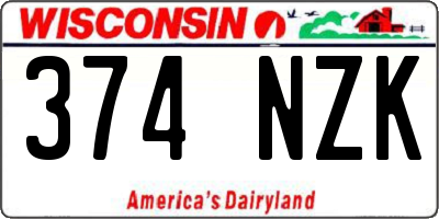 WI license plate 374NZK