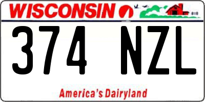 WI license plate 374NZL