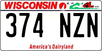 WI license plate 374NZN