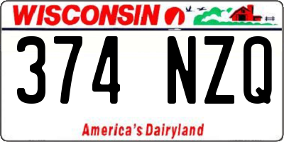 WI license plate 374NZQ
