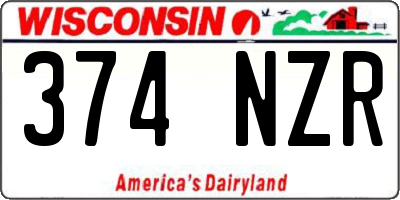 WI license plate 374NZR