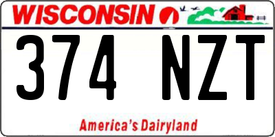 WI license plate 374NZT