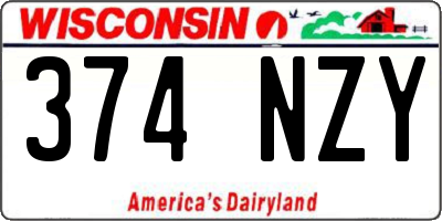 WI license plate 374NZY