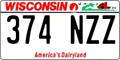 WI license plate 374NZZ