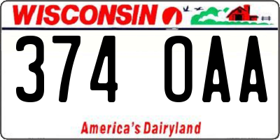 WI license plate 374OAA