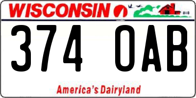 WI license plate 374OAB