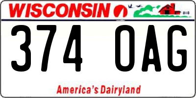 WI license plate 374OAG