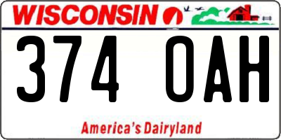 WI license plate 374OAH