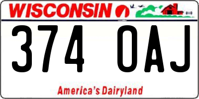 WI license plate 374OAJ