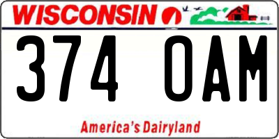 WI license plate 374OAM