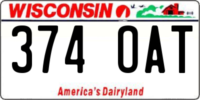 WI license plate 374OAT