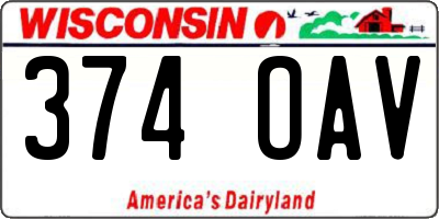 WI license plate 374OAV