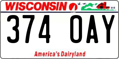 WI license plate 374OAY