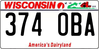 WI license plate 374OBA