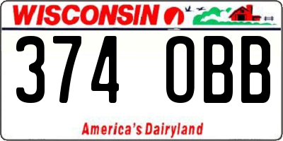 WI license plate 374OBB