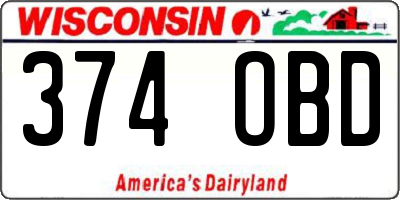 WI license plate 374OBD