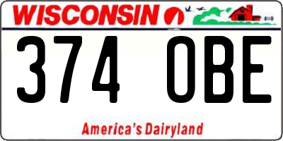 WI license plate 374OBE