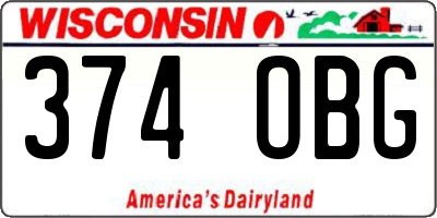 WI license plate 374OBG
