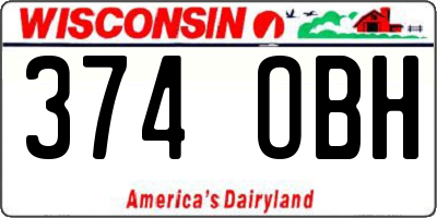 WI license plate 374OBH