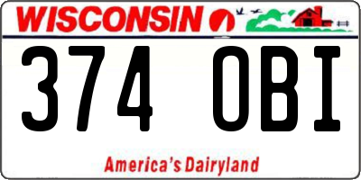 WI license plate 374OBI