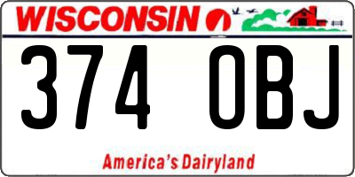 WI license plate 374OBJ