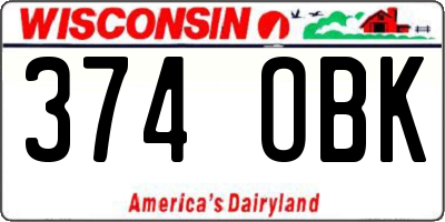 WI license plate 374OBK