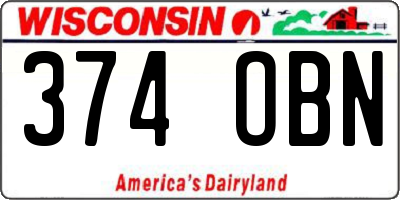 WI license plate 374OBN
