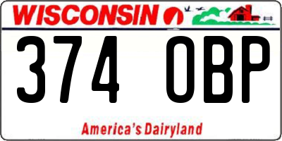 WI license plate 374OBP