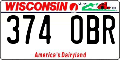 WI license plate 374OBR