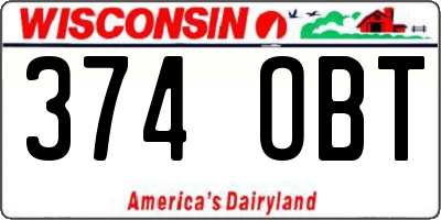 WI license plate 374OBT