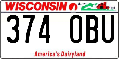 WI license plate 374OBU