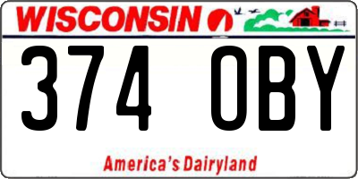 WI license plate 374OBY