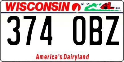 WI license plate 374OBZ