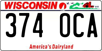 WI license plate 374OCA