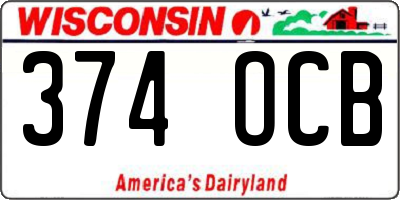 WI license plate 374OCB