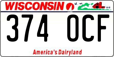 WI license plate 374OCF