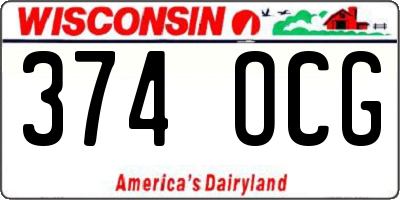 WI license plate 374OCG