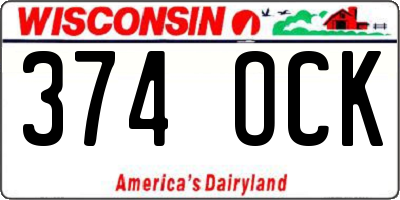 WI license plate 374OCK