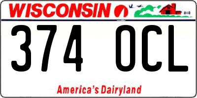 WI license plate 374OCL